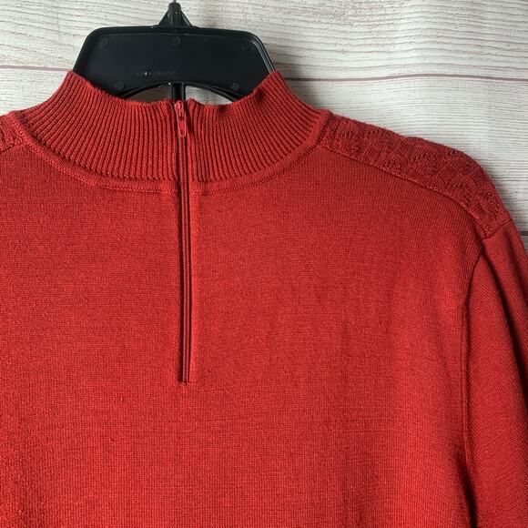 Koret Red Short Sleeve Sweater Blouse Mock Neck Partial Back Texture Front XL - Picture 15 of 15